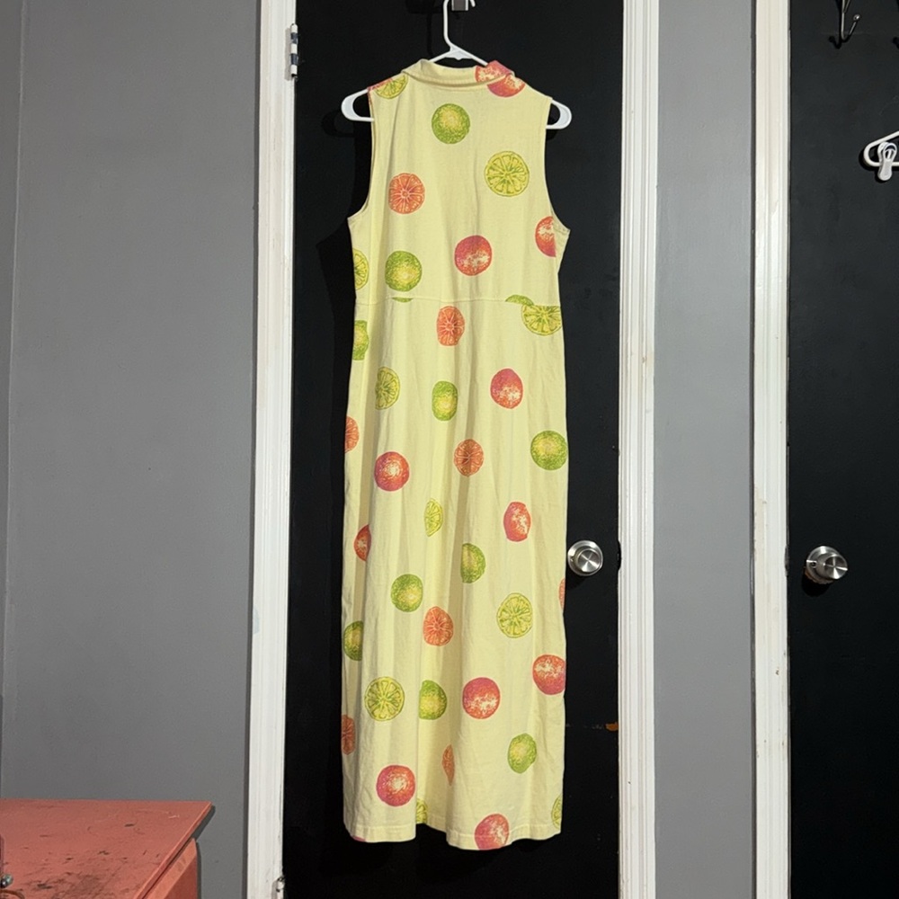 ZIP CODE Citrus Fruit Fit and Flare Maxi Dress Size: L Length: 53” - Picture 2 of 5